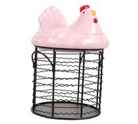 Alipis Supporto Da Banco Dispenser Per Risparmio Cestino in Filo Metallico Cestino Per Uova Fresche Cestino Per Polli Cestino Portaoggetti Cestino A Forma Di Gallina
