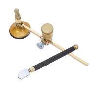 Alipis Tagliavetro Circolare Portatile con Compasso Regolabile e Penna Incisione Strumento Versatile per Taglio Preciso di Vetro con Ventosa