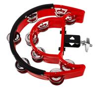 Alipis Tamburello a Percussione con Doppia Serie di Sonagli, Accessorio Robusto per Charleston Batteria, Montabile su Tamburo Hi-hat, con Bordo in Gomma Ammortizzante, Adatto a Vari