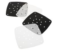 Alipis Tappetini Antiaderenti in Silicone Resistenti al Calore per Friggitrice ad Aria e Vaporiera Set 4 Pezzi Nero e Bianco Riutilizzabili per Cucina Sicura e Cottura senza Attaccare