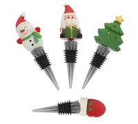 Alipis Tappi per Bottiglie di in Inox Set 4 Riutilizzabili Natalizi Design Decorativo Unico per Feste Natalizie e Celebrazioni Festive