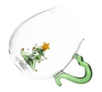 Alipis Tazza Albero con Bicchiere Trasparente per Espresso Tè Latte e Bevande Design Festivo per Feste e Regali Natalizi