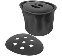 Alipis Vasino per Anziani in Plastica Nero con Coperchio, Comoda da Trasportare, Set 1 Pezzo per Uso in Bagno e Casa, Adatto per Pazienti e Anziani Stili multipli