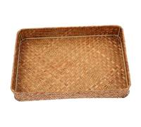 Alipis Vassoio Rettangolare Intrecciato per Frutta e Pane Cesto Portaoggetti Semplice per Tavolo Organizer Casa Naturale e Versatile per Cucina e Soggiorno