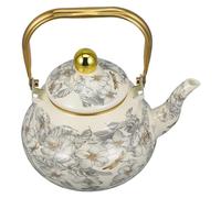 Alipis Vintage Tea Kettle Smaltato Porcellana Teiera Da Cucina Stile Cinese Con Manico Dorato Capacità Design Floreale Per Casa e Ristorante