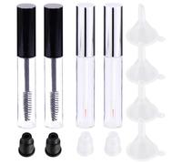 Alipis Vuoti in Plastica per Mascara e Eyeliner da 10ml Set 12 Imbuto e Tappi Nero e Bianco e Trasferimento Liquidi Facile Colore Casuale per