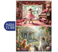 Alipson Puzzle - Puzzle 2x500 Piccola Ballerina e Giardino Romantico - 500 Pezzi