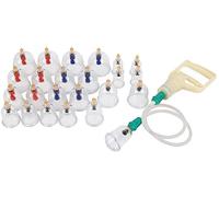 Aliqi, set di 24 tazze per coppettazione con aspirazione a vuoto Hijama, set di 24 tazze per cellulite, massaggio alla schiena, sollievo dal dolore alla schiena, pompa per terapia cinese Hijama