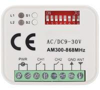 ALIRANTA Ricevitore universale compatibile con il telecomando Hörmann HSM2 / HSM4 / HS1 / HS2 / HS4 / HSE2 / HSD2 / HSP4 868 / HSZ1 868,3 MHz. Ricevitore radio 2 canali 433-868mhz. Codice mobile/fisso