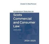 Alisdair D J MacP Avizandum Statutes on Scots Commercial and Consum (Tascabile)
