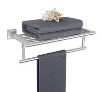 Alise Portasciugamani da 40,6 cm per bagno, portasciugamani da parete con barre a torre, mensola da bagno in acciaio inossidabile SUS 304, porta asciugamani resistente (nichel spazzolato)
