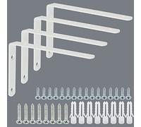 Alise Staffe per mensole galleggianti, staffa bianca per mensole, resistente, staffa angolare a L, in acciaio inox, per supporto da appendere, 15,2 x 10,2 cm (confezione da 4)
