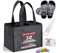 Alishomtll Borsa per bottiglie di compleanno per uomini, grigio., 30 Geburtstag, Supporto per borsa