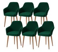 Alishomtll Set di 6 coprisedia elasticizzati con braccioli, rimovibili, lavabili e lavabili per sedie da ufficio, per cucina, banchetti, matrimoni, feste (verde, 6 pezzi)