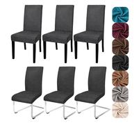 Alishomtll Set di 6 coprisedia in pelle semi sintetica, elasticizzati, colore nero