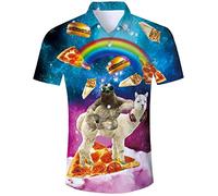 ALISISTER Camicia Hawaiana Uomo Abbottonata Camicetta Maniche Corte Hawaiian Floral Shirt Adulto Casual Estate Aloha Camicia Pigrizia Alpaca XL