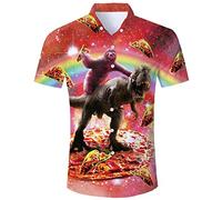 ALISISTER Camicia Hawaiana Uomo con Stampa Tropicale Hawaii Luau, Logo Aloha, da Spiaggia, Casual retrò con Maniche Corte Pigrizia