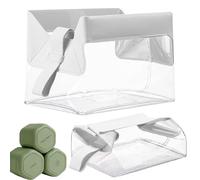 ALISMDZZ Borsa cosmetica trasparente con chiusura magnetica e tre contenitori magnetici con coperchio, per viaggi, da donna, grande, 18 x 13 x 7 cm, per vacanze, bianco, Beauty case