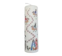 Alison Gardiner The Nativity Wax - Candela natalizia a colonna, durata 50 ore, 4,5 x 25,5 cm