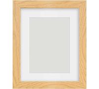 Alison Kingsgate Cornice in legno di quercia, 20 x 15 cm, con pannello di perspex e ganci per montaggio a parete, 25 x 20 cm, per cornici da 20 x 15 cm, cornice con passepartout (rovere)