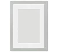Alison Kingsgate Cornice per foto in formato A4 grigio chiaro con passepartout per formato A5 (14,8 x 21 cm), design moderno, colore grigio chiaro, formato A4, con supporto frontale in plexiglas