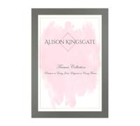 Alison Kingsgate Elegante cornice grigia 30.48x20.32 cm, piatta, classica, con ganci sicuri in Perspex anteriore e da appendere alla parete, cornici decorative realizzate a mano britanniche