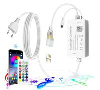 ALITOVE Controller Bluetooth solo per strisce LED RGB cambianti, adattatore di alimentazione AC 220V a 230V con telecomando a infrarossi per striscia LED neon, compatibile con B0CD298PY7