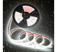 ALITOVE Striscia LED COB 10 m, autoadesiva, bianco freddo, 6500 K, per esterni, impermeabile, 2400 LED, DC 24 V, per camera da letto, casa, giardino, terrazza (senza adattatore e controller)