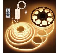ALITOVE Striscia LED COB 230 V, dimmerabile, luce bianca calda, 3000 K, 30 m, impermeabile, 288 LED/M, con telecomando per soffitto, giardino, terrazza, piscina e decorazione per la casa
