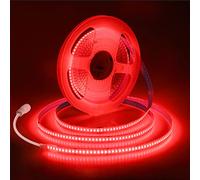 ALITOVE Striscia LED COB da 12 V, 252 LED/m, 5 m, colore rosso, 8 mm, non impermeabile, IP30, per feste, trucchi, cerimonia nuziale, scenografia, senza alimentatore e dimmer