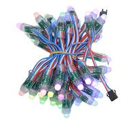 ALITOVE WS2811 12mm Diffuso Digitale RGB LED Pixel Luce 5V Individualmente indirizzabile Pallottola rotonda LED Pixel Modulo IP68 Impermeabile DC 5V 50pcs/Set per Billboard Casa Halloween Decorazione