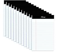 Alitte Blocco note legali, 5 x 8, confezione da 12, perforato a righe strette, carta spessa di alta qualità, senza sbavature di inchiostro, blocchi legali vuoti per casa, ufficio, scuola, affari, 50