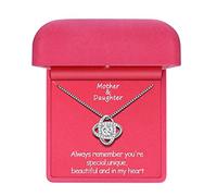 Alittlecare Collana con scritta "Mother Daughter", piena di amore e confezionata in una scatola regalo registrata, regalo per figlia per compleanno, Natale, laurea, matrimonio o San Valentino