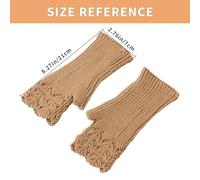 Aliuciku Guanti Senza Ditas, Guanti da Polso in Maglia da Donna Caldi Guanti a Mezze Ditas per Sciare Guidare(Brown)