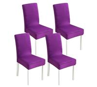 Aliuciku Set di 4 Coprisedia, Protezioni per Sedie da Pranzo Elasticizzate Lavabili per Ristoranti Hotel e Matrimoni(Purple,4PCS)