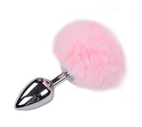 Alive Metal Anal Fluffly Plug L Pink
