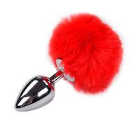 ALIVE - PLUG PIACERE ANALE METALLO LISCIO ROSSO FLUFFY TAGLIA L