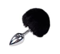 Alive Metal Anal Fluffly Plug M Black