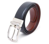 Aliwoman ® - Cintura uomo - In vera pelle double face - cinture da uomo - Fibbia Elegante reversibile - regalo uomo - Cintura pelle uomo - Mod.Luna