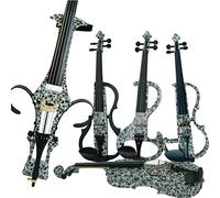 Aliyes - Kit per violino elettrico a 3 bande, con custodia, arco, colofonia, cuffie, spalliera, corde (ALSDDS-1309)