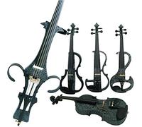 Aliyes legno elettrico completo per violino 4/4 Advanced intermedio elettrico silenzioso violino (Art fiori bianchi) (alkit-006), ALDSZA-1306