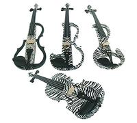 Aliyes legno violino elettrico 4/4 Advanced intermedio elettrico silenzioso violino Full kit (Zebra), ALDSZA-1302
