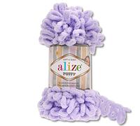 Alize 100 g Puffy lana in 62 colori assortiti per lavoro a maglia e uncinetto senza attrezzi (146 | lilla
