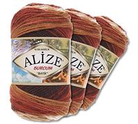Alize 3 x 100 g Burcum Batik Lana Premium 100% Acrilico 29 Colori Gradient Accents (2626)
