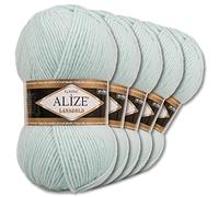 Alize 5 gomitoli di lana da 100 g, 53 scelte, per lavorare a maglia all'uncinetto (522, menta)