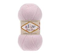 Alize - 5 gomitoli di Lana da 100 g Baby Best Uni, Anti-Pelucchi