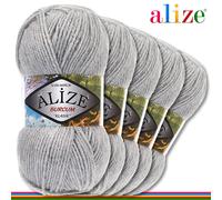 Alize 5 x 100 G Burcum Klasik Classico Lana 100% Acrilico Uncinetto Maglia 39