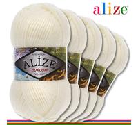 Alize 5 x 100 G Burcum Klasik Classico Lana 100% Acrilico Uncinetto Maglia 39
