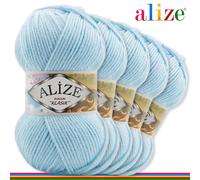 Alize 5 x 100 G Burcum Klasik Classico Lana 100% Acrilico Uncinetto Maglia 39