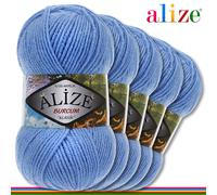 Alize 5 x 100 G Burcum Klasik Classico Lana 100% Acrilico Uncinetto Maglia 39
